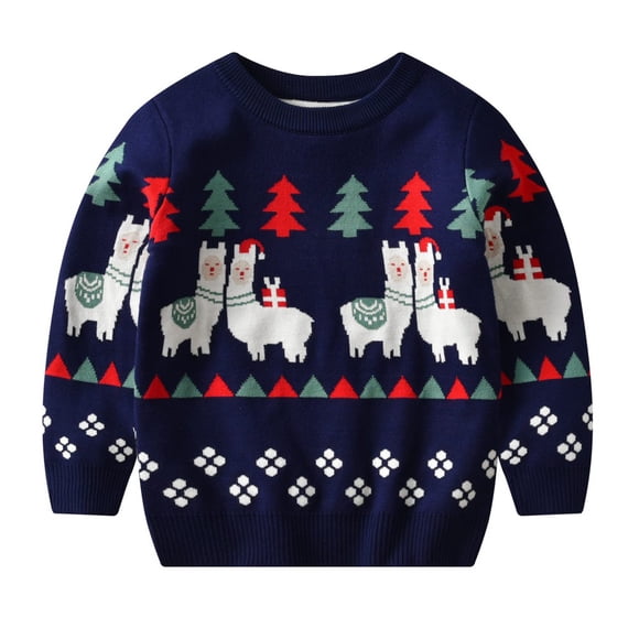 URMAGIC 2-7T Kid Boy Girl Christmas Sweater Cartoon Elk Knit Pullover