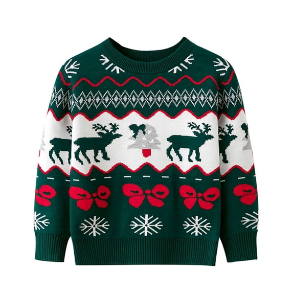URMAGIC 2-7T Kid Girl Boy Christmas Classic Reindeer Sweater Warm Knit Pullover