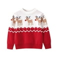 thumbnail image 1 of URMAGIC 2-7T Kid Girl Boy Christmas Sweater Cartoon Elk Striped Knit Pullover, 1 of 5