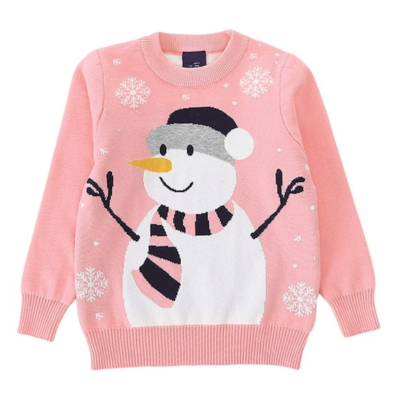 URMAGIC 2-7T Toddler Little Boy Girl Long Sleeve Christmas Snowman Sweater Tops