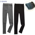 thumbnail image 1 of URMAGIC 2 Pack Baby Girls Winter Warm Fleece Tight Pants Kids Thicken Trousers for Toddler,Little/Big Girls ,2-3 Years, 1 of 7