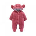 thumbnail image 1 of URMAGIC 3-12M Newborn Baby Jumpsuit Hooded Fleece Rompers Long Sleeve Onesies Outwear Outfits, 1 of 3