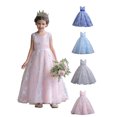 thumbnail image 1 of URMAGIC 3-13T Girls Sleeveless Floral Bridesmaid Wedding Maxi Dress Kids Princess Pageant Lace Prom Ball Gown Dresses, 1 of 9