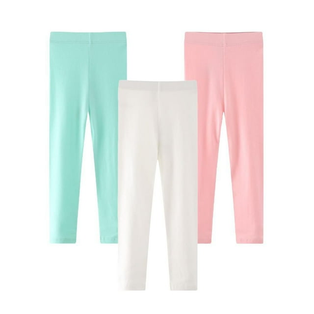 URMAGIC 3 Pack 27 Years Toddler Girls Basic Solid Cotton Legging Kids