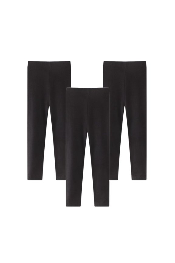 3 Pack 2-7 Years Toddler Girls Basic Solid Cotton Legging Kids Stretch Leggings