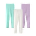 thumbnail image 1 of URMAGIC 3 Pack 2-7 Years Toddler Girls Basic Solid Cotton Legging Kids Stretch Leggings, 1 of 6