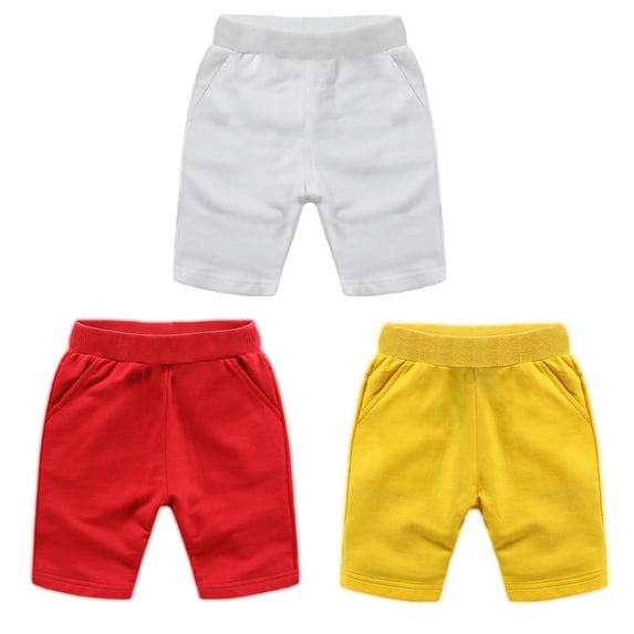 URMAGIC 3 Pack Boys Summer 100% Cotton Knit Sports Shorts, Toddler Kids Casual Pull-On Soft Shorts 2-10 Years