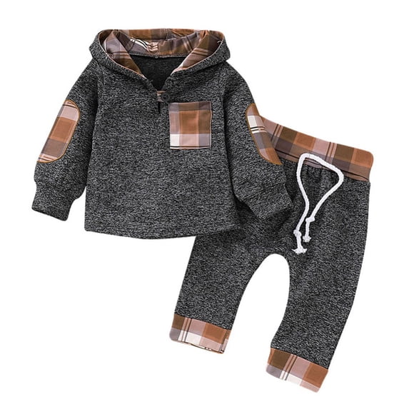URMAGIC 3M-3T Baby Boy Sweatshirt Set Toddler Infant 2Pcs Long Sleeve Pullover Hooded Sweatshirt+Pants Outfits