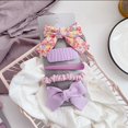 thumbnail image 1 of URMAGIC 5 Pcs/Set Sweet Fabric Floral Girl Heart Bow Hairpin Side Clip, 1 of 8