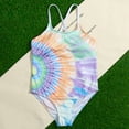 thumbnail image 1 of URMAGIC 7-14T Child Girls One Piece Swimsuit Criss Cross Bathing Suit Sport Swimwear/Tie Dye, 1 of 5