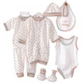 thumbnail image 1 of URMAGIC 8PCS Newborn Girl Boy Clothes 0-3 Months Baby Outfits Pants Gifts Layette Set, 1 of 3