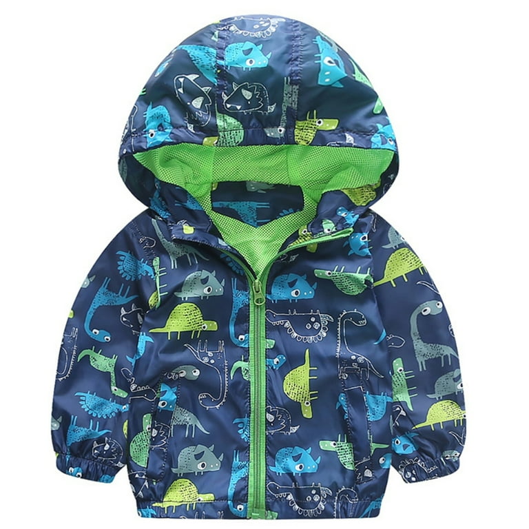 URMAGIC Autumn Toddler Boys Cartoon Dinosaur Hoodie Windbreaker