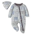 thumbnail image 1 of URMAGIC Baby Baby Boy Girl Footie Romper Jumpsuit, Cotton One-Piece Coverall with Hat 0-12 Months, 1 of 4