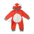 thumbnail image 1 of URMAGIC Baby Boy Girl Animal Fox Onesie Romper Infant One Piece Kids Hooded Fall Winter Clothes Outfits #Fox, 1 of 10