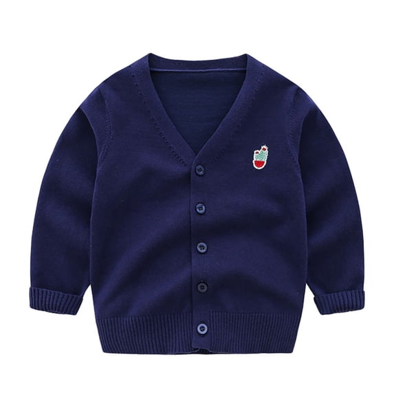 URMAGIC Baby Boys Cardigan Sweater V-Neck, Toddler Knit Button up Knitted Pattern Pullover Sweatshirt 2-8 Years