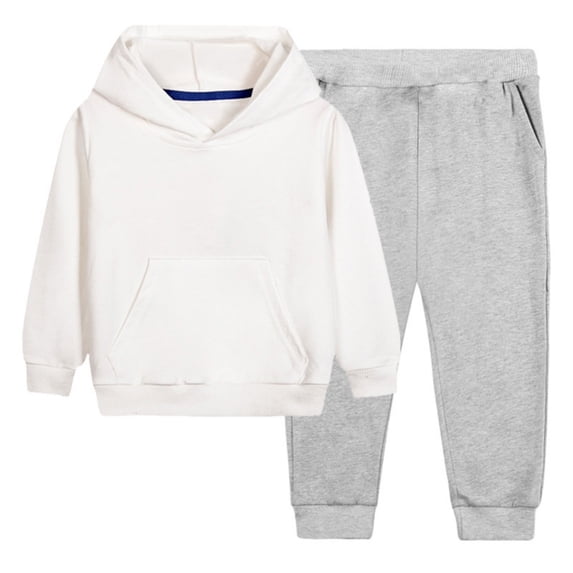 URMAGIC Baby Boys Girl Hooded Tracksuit Pullover Sweatshirt Jogging Pants Solid Color Cotton Set 2 Pieces Sweatsuit for Age 1-12 Years