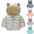thumbnail image 1 of URMAGIC Baby Boys Girls Down Coats Toddler Kids Unisex Fall Winter Warm Dazzling Color Jacket Hooded Padded Clothes 9M-4T, 1 of 13