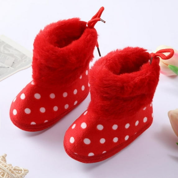 URMAGIC Baby Boys Girls Fleece Winter Warm Snow Boots Soft Sole Crib Shoes Booties for Newborn Infant Toddler 0-18 Months