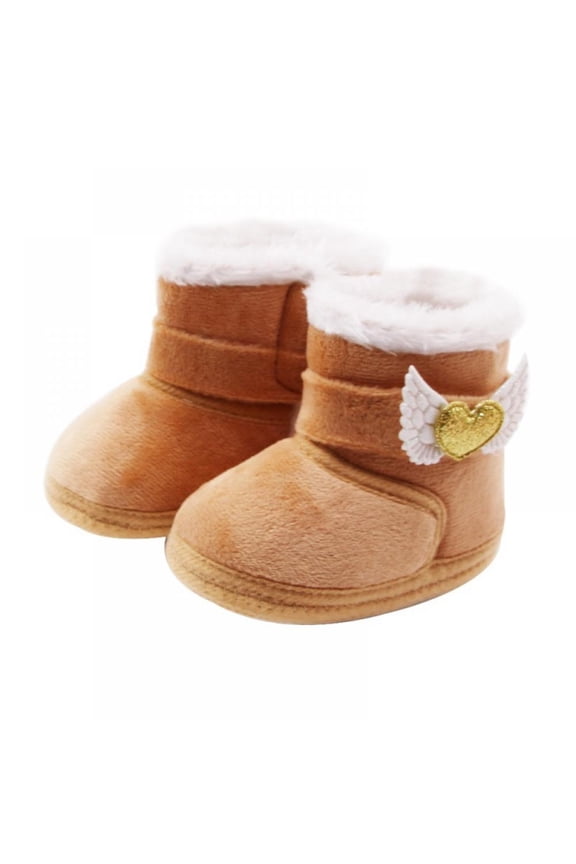 Baby Boys Girls Fleece Winter Warm Snow Boots Soft Sole Crib Shoes Booties for Newborn Infant Toddler 0-18 Months