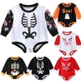 thumbnail image 1 of URMAGIC Baby Girl Boy Halloween Skull Long Sleeve Oversize Romper,Newborn, 1 of 9