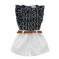 thumbnail image 1 of URMAGIC Baby Girl Clothes Outfits Spring Summer Toddler 2 PCS Short Sets with T-Shirt Vest Tops+ Short Pants 4-5 Years, 1 of 14