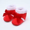 thumbnail image 1 of URMAGIC Baby Girl Cute Bow Winter Non-Slip Snow Shoes Infant Toddler Warm Fleece Booties, 1 of 5