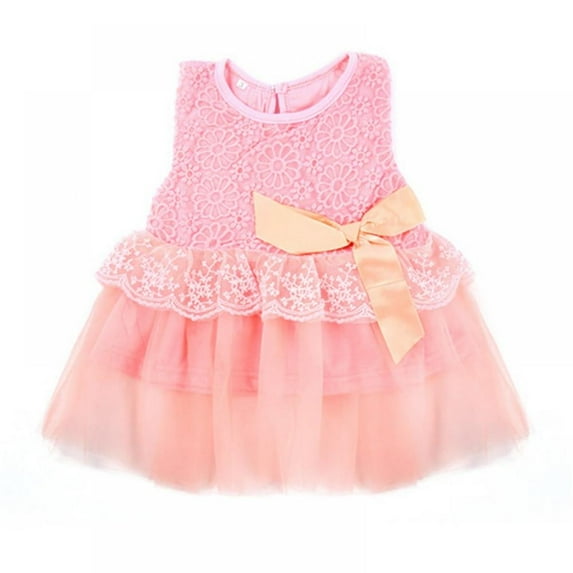 URMAGIC Baby Girl Dress Formal Flower Toddler Baptism Christening Tutu Dress for Party Wedding Birthday 13-18 Months