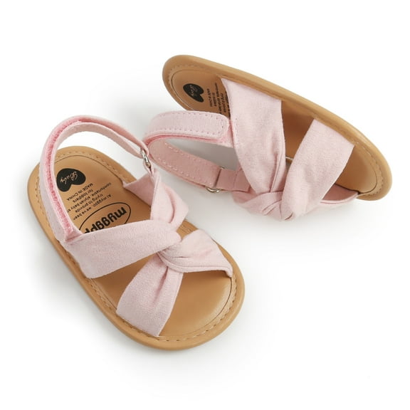 URMAGIC Baby Girls Anti-Slip First Walker Shoes Flat Sandals, Pink, 0-18M
