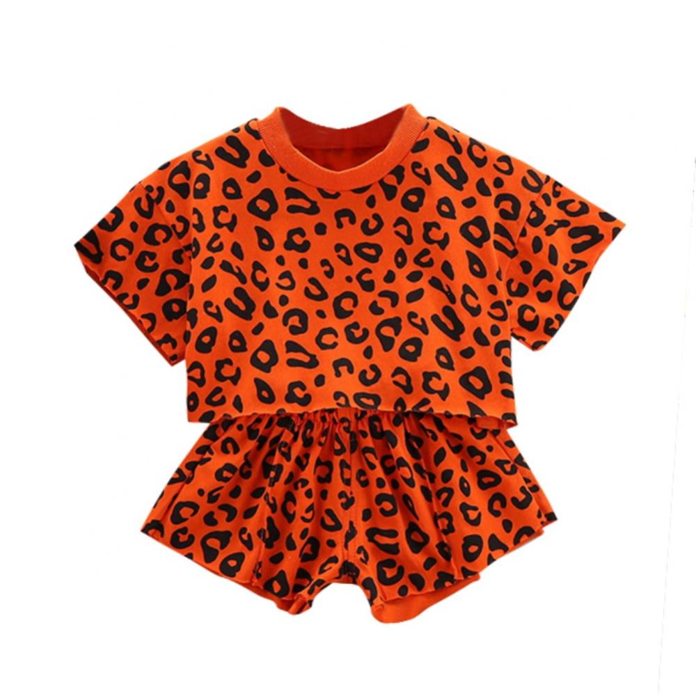 URMAGIC Baby Girls Leopard Short Sleeve Sweatshirt TShirt Top & Short