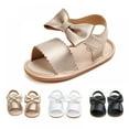 thumbnail image 1 of URMAGIC Baby Girls Sandals Soft Sole Summer Infant Dress Shoes Baby Flat Beach Shoes Newborn Crib Shoes First Walkers 0-18 Months, 1 of 7