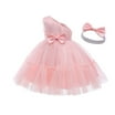 Toddler Flower Girl Dress With Sequin Bow - Tulle Tutu Pageant Birthday Party Princess Gown For Girls 2-14 Years