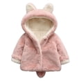 thumbnail image 1 of URMAGIC Baby Toddler Bear Ear Shape Fleece Jackets Faux Fur Long Sleeve Fuzzy Warm Coats Outwear, 1 of 6
