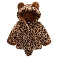 thumbnail image 1 of URMAGIC Baby Toddler Bear Ear Shape Fleece Jackets Faux Fur Long Sleeve Fuzzy Warm Coats Outwear, 1 of 7