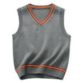 thumbnail image 1 of URMAGIC Baby Toddler Unisex Solid Color V Neck Sweater Vest Sleeveless Pullover Knitted Waistcoat, 1 of 9
