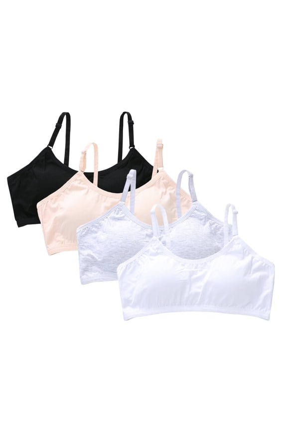 Big Girls Training Bras Kids Adjustable Light Padded Sports Cotton Solid Color Underwear for Bigs Bra