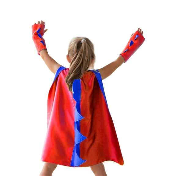 URMAGIC Boy Girl Dinosaur Cloak Dragon Cape and Gauntlets Halloween Dress Up Costume for 3-8Y Child