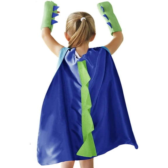 URMAGIC Boy Girl Dinosaur Cloak Dragon Cape and Gauntlets Halloween Dress Up Costume for 3-8Y Child