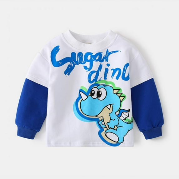 URMAGIC Boys Cotton Sweatshirts Pullover Crewneck Winter Long Sleeve Dinosaur Printed Tops Shirts 3-4 Years