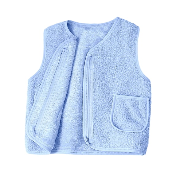 URMAGIC Boys Girls Polar Fleece Vest Jacket Kids Ligntweight Solid Color Zipper Closure Sleeveless Puffer Down Vest