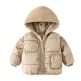 thumbnail image 1 of URMAGIC Boys Girls Winter Hood Solid Color Warm Fleece Down Jacket Coat waistcoat 2 Pieces Set Outerwear, 1 of 10