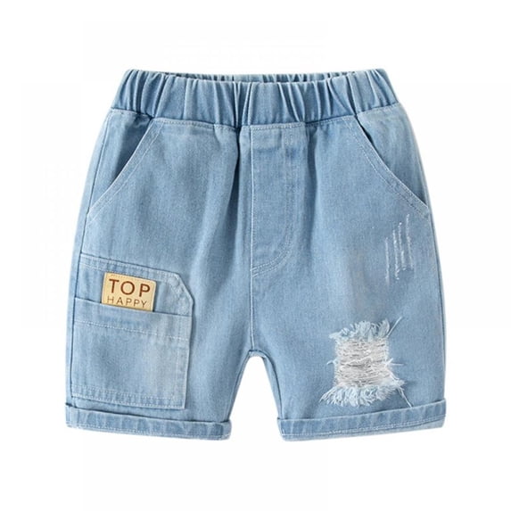 URMAGIC Boys Ripped Denim Shorts Boys Straight Distressed Jeans Shorts Summer Casual Short with Pocket for Boys 1-6 Years