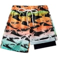 thumbnail image 1 of URMAGIC Boys Swim Trunks with Boxer Brief Liner Compression Anti Chafe Swimming Shorts Stretchy UPF Quick Dry Swimsuit 5-16 Years, 1 of 9