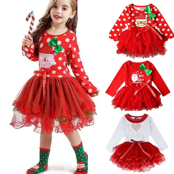URMAGIC Christmas Costumes Dress for Toddler Kids Baby Girls Tutu Tulle Princess Dress Party Dresses