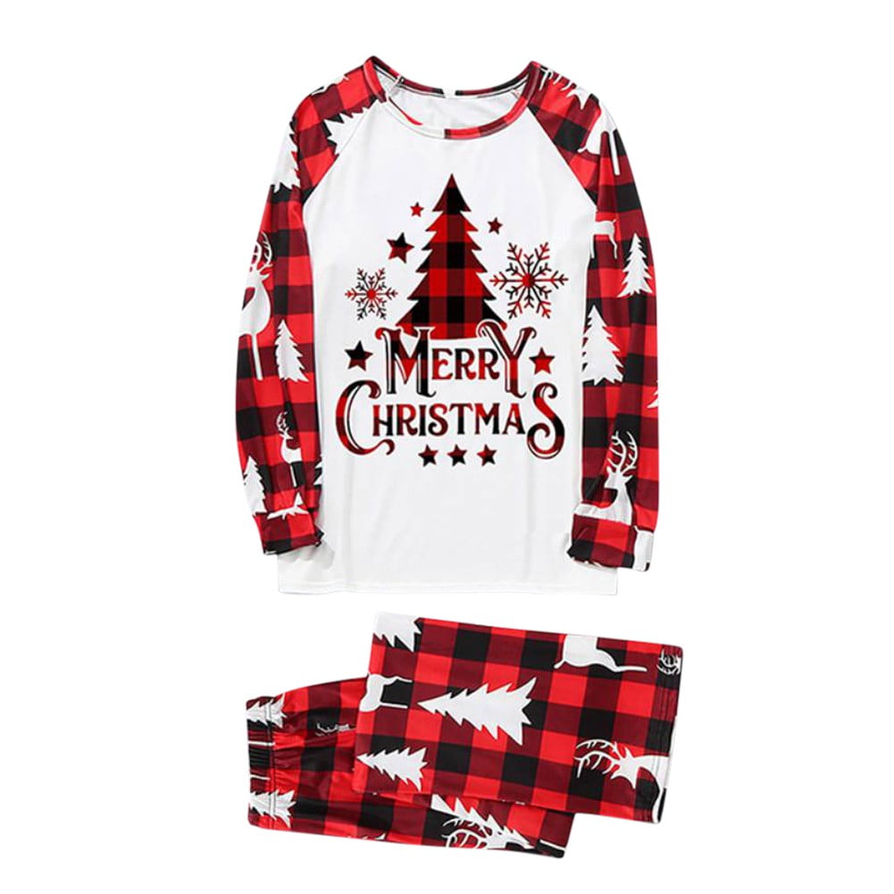 URMAGIC Christmas Pajamas for Family Matching Pjs Set Classic Plaid ...