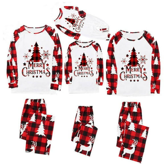 URMAGIC Christmas Pajamas for Family Matching Pjs Set Classic Plaid Xmas Clothes for Teens Womens Mens