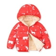 thumbnail image 1 of URMAGIC Clearance Christmas Winter Hooded Coat Toddler Little Girl Boy Fleece Lined Down Jacket for 2-6T Kids, 1 of 10