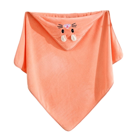 URMAGIC Coral Fleece Hooded Baby Towel Set Ultra Soft & Absorbent Bamboo Cotton Bath Towel and Washcloth Perfect Newborn Essential Cute Cartoon Design