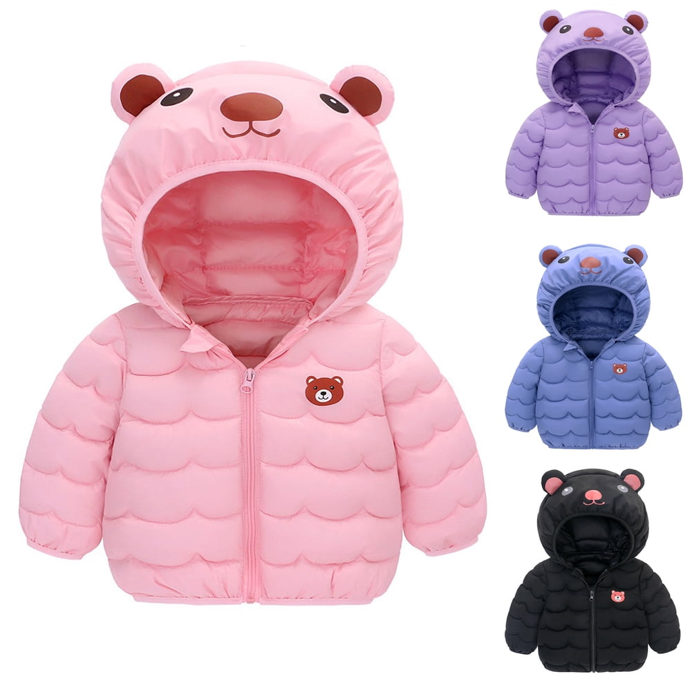 URMAGIC Cute Baby Winter Coats with Hoods Light Puffer Padded Jacket ...