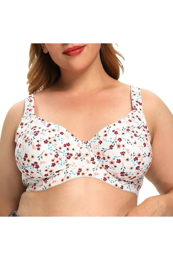 Floral Full Coverage Underwire Bras T-shirt Bra for Women,36-42,C-F Cup