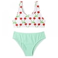 thumbnail image 1 of URMAGIC Girl's 2 Piece Swimsuit Sport Print High Waist Bikini Set Bathing Suit 8-12 Years, 1 of 7